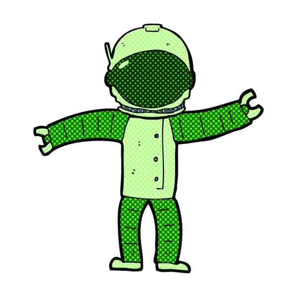 Retro Comic Buch Style Cartoon Astronaut — Stockvektor