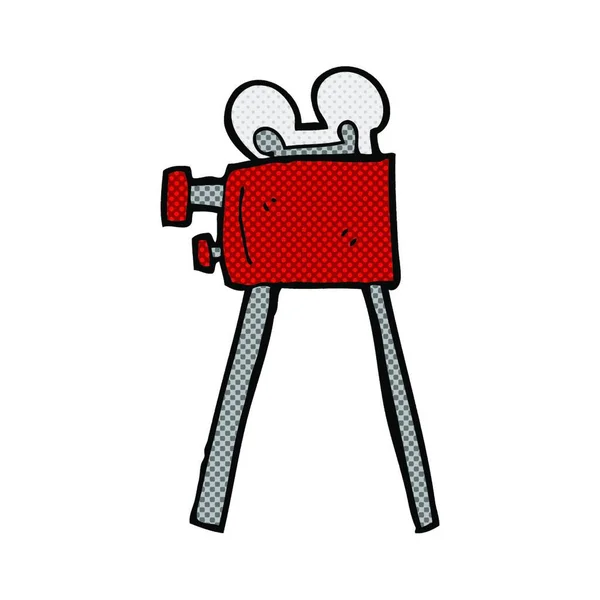 Retro Stripverhaal Stijl Cartoon Film Camera — Stockvector