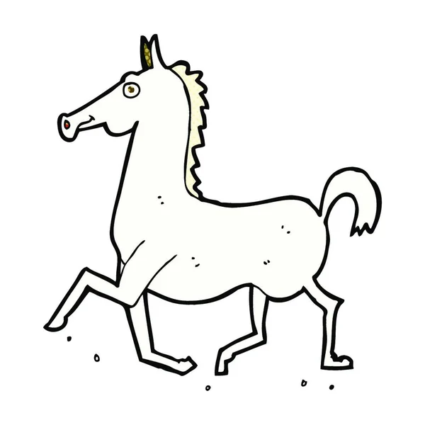 Retro Quadrinhos Estilo Desenho Animado Cavalo —  Vetores de Stock