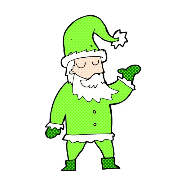 Карикатурный Санта Клаус Стиле Ретро Комикса — стоковый вектор