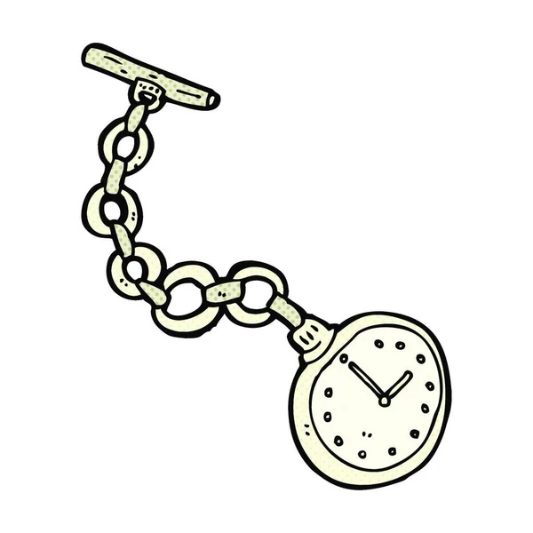 Старые Карманные Часы Стиле Ретро Комикса — стоковый вектор