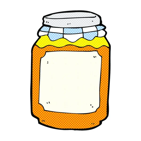 Retro Comic Book Style Cartoon Jar Marmalade — Stock Vector