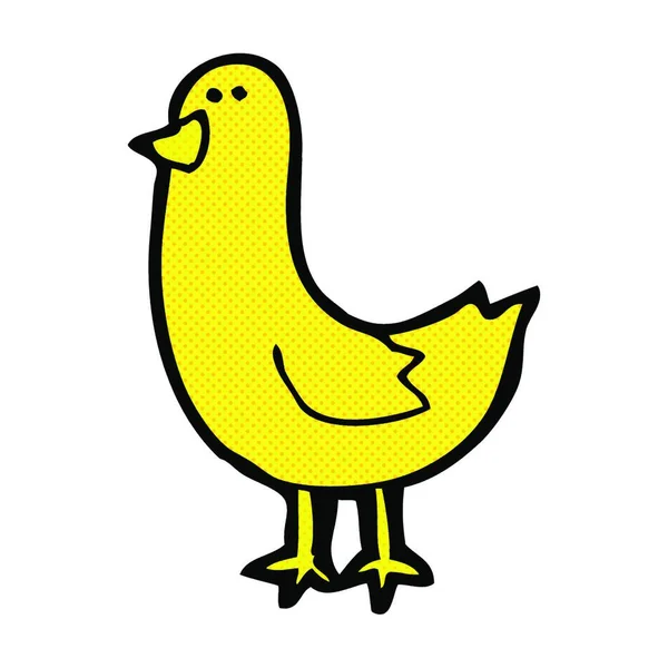 Retro Komiks Styl Kreskówki Ptak — Wektor stockowy