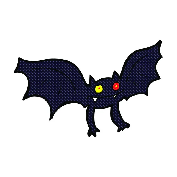 Retro Comic Book Style Cartoon Vampire Bat — Stock Vector