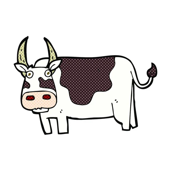 Retro Comic Book Style Cartoon Bull — Stock Vector
