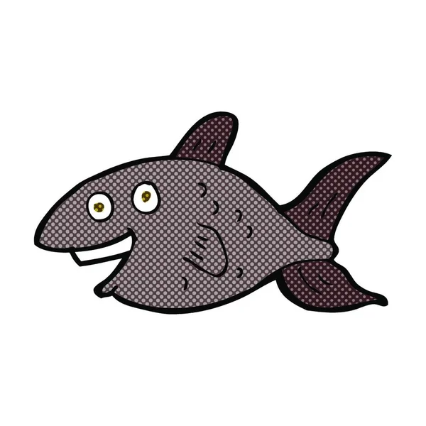 Rétro Bande Dessinée Style Poisson Dessin Animé — Image vectorielle