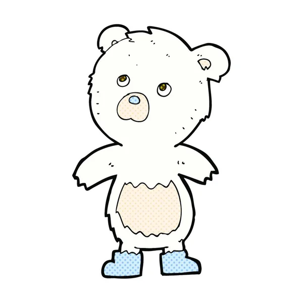 Retro Komiks Styl Kreskówki Cute Little Bear — Wektor stockowy