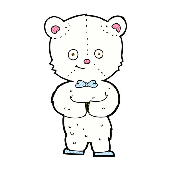 Retro Quadrinhos Estilo Cartoon Bonito Pequeno Urso — Vetor de Stock