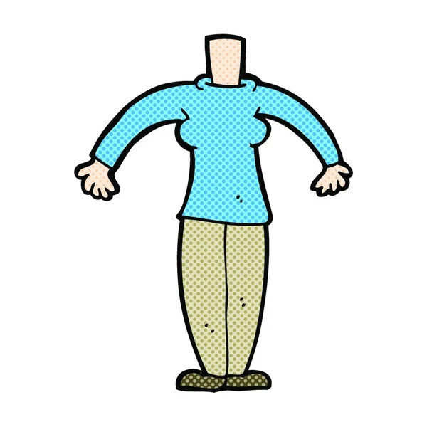 Retro Comic Book Style Cartoon Weiblichen Körper — Stockvektor