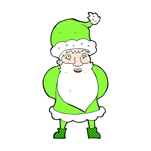 Rétro Style Bande Dessinée Santa Claus — Image vectorielle