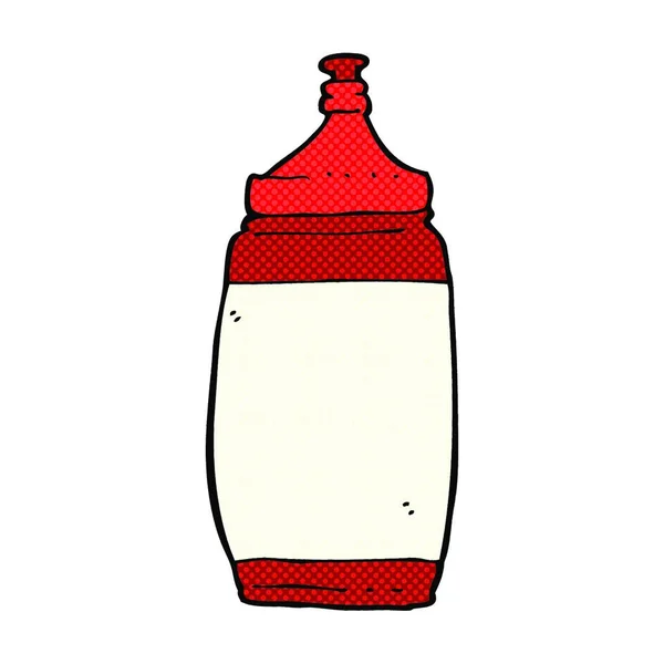 Бутылка Воды Мультфильма Стиле Ретро Комикса — стоковый вектор
