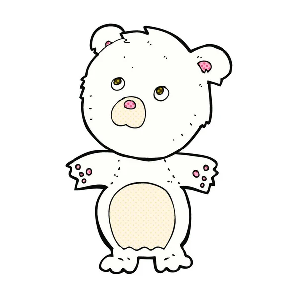 Bande Dessinée Style Bande Dessinée Rétro Drôle Ours Peluche — Image vectorielle