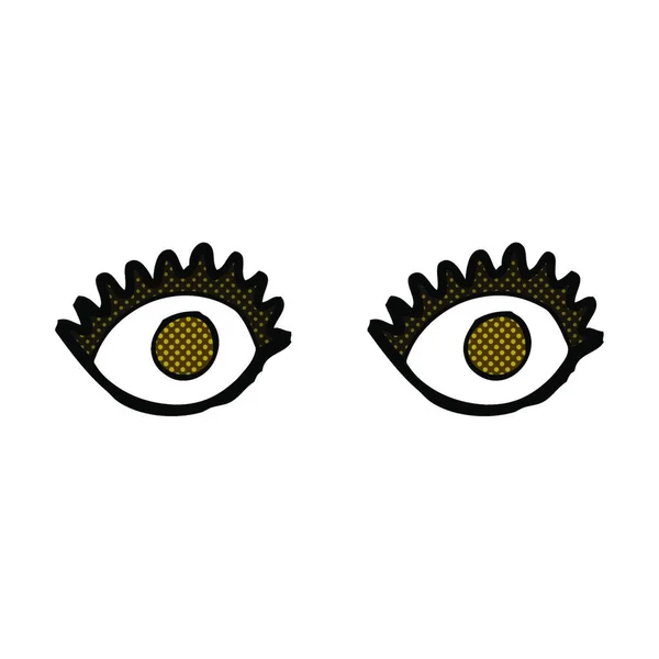 Retro Cómic Estilo Ojos Dibujos Animados — Vector de stock