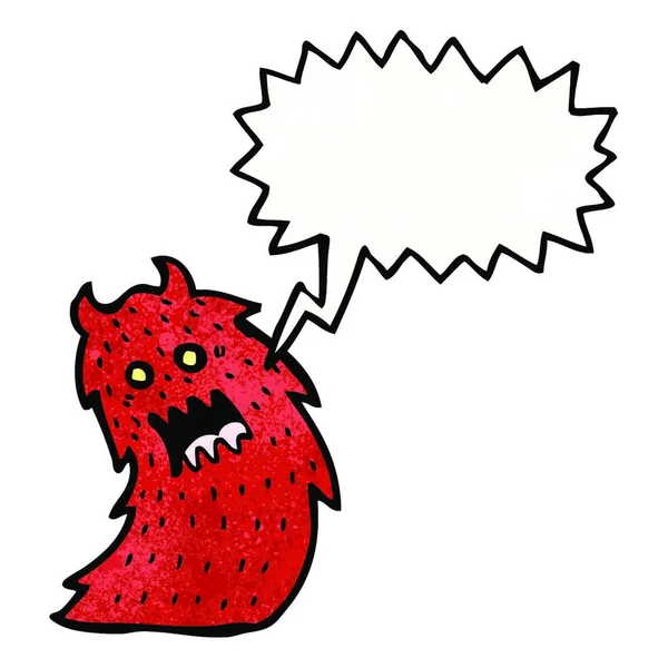 Desenho Animado Pequeno Demônio Fogo Com Bolha Fala imagem