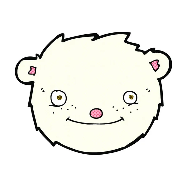 Retro Comic Book Style Cartoon Polar Bear Head — Stock Vector