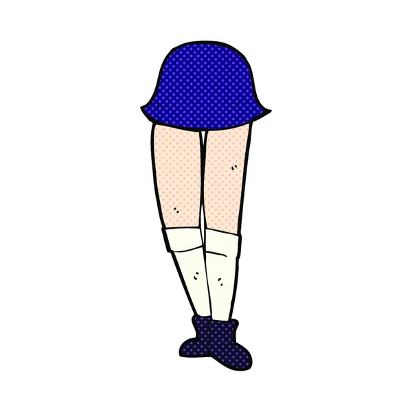Retro Fumetto Stile Cartone Animato Gambe Femminili — Vettoriale Stock