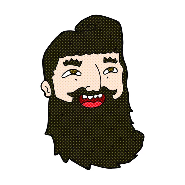 Ретро Комикс Стиле Мультфильма Человек Бородой Смеется — стоковый вектор
