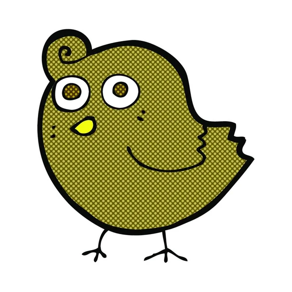 Funny Retro Comic Book Style Cartoon Bird — Stock Vector