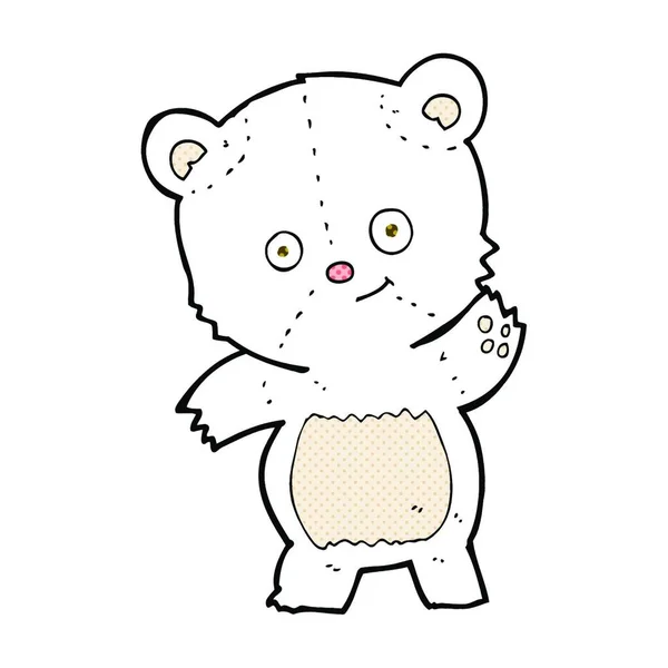 Roztomilý Lední Medvěd Retro Komiks Styl Karikatury — Stockový vektor