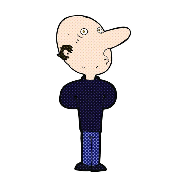 Retro Quadrinhos Estilo Cartoon Careca Homem —  Vetores de Stock