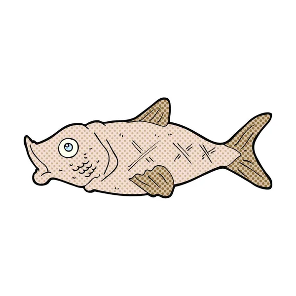 Retro Comic Book Style Cartoon Fish — Stock Vector