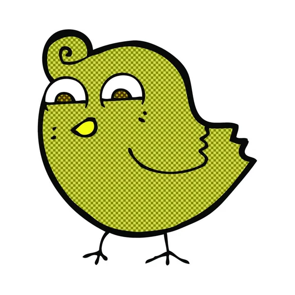 Retro Comic Book Style Cartoon Funny Bird — Stock Vector