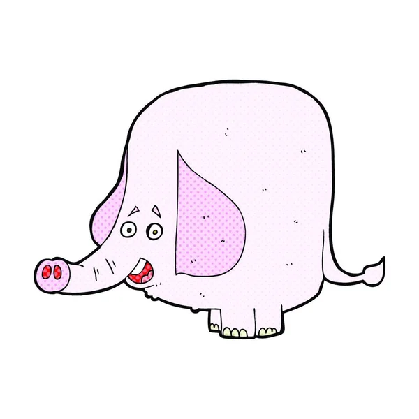 Rétro Style Dessin Animé Éléphant Rose — Image vectorielle