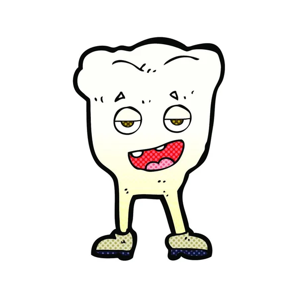 レトロ漫画風の漫画の歯が小さく見える — ストックベクタ