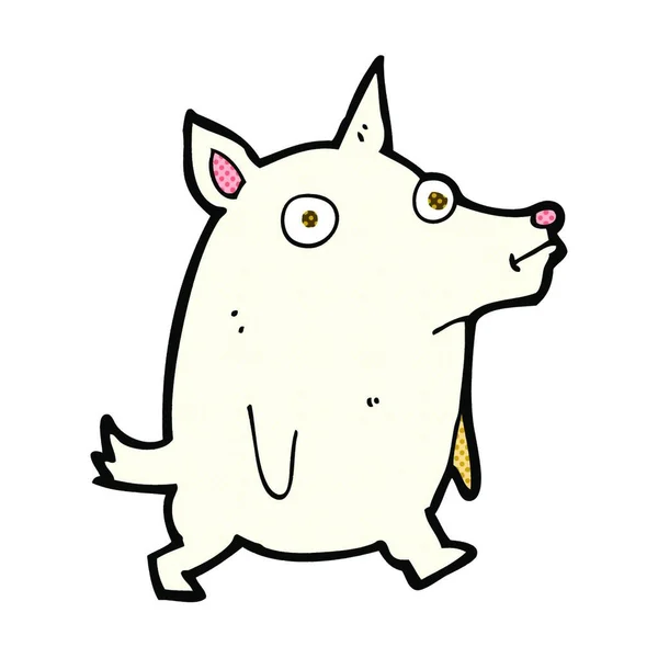 Retro Çizgi Roman Tarzı Komik Küçük Köpek — Stok Vektör