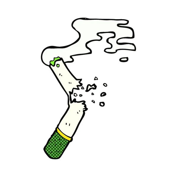 Bande Dessinée Rétro Style Bande Dessinée Cassé Cigarette Marijuana — Image vectorielle