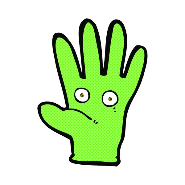 Retro Comic Stil Cartoon Hand Mit Augen — Stockvektor