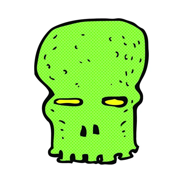 Retro Comic Book Style Cartoon Spooky Skull — Stock Vector