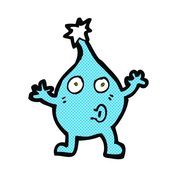 Retro Quadrinhos Estilo Cartoon Engraçado Personagem Gota Água —  Vetores de Stock