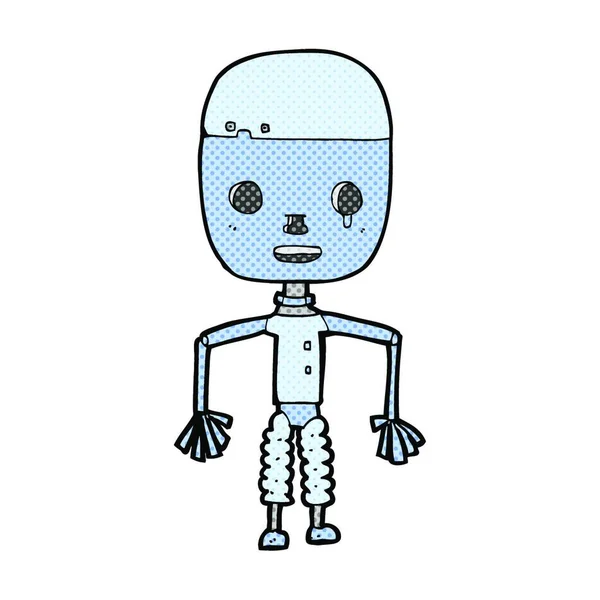 Retro Képregény Stílusú Rajzfilm Robot — Stock Vector