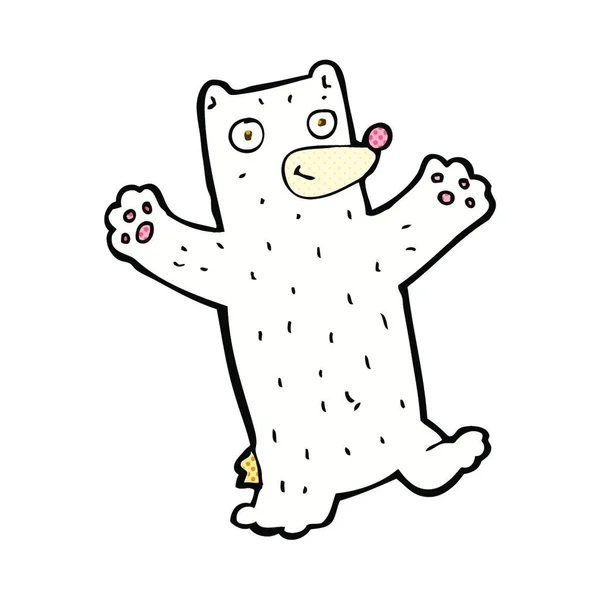 Retro Quadrinhos Estilo Desenho Animado Urso Polar — Vetor de Stock
