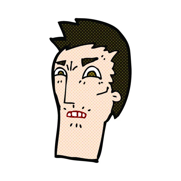 Komiks Retro Styl Kreslených Naštvaný Obličej — Stockový vektor
