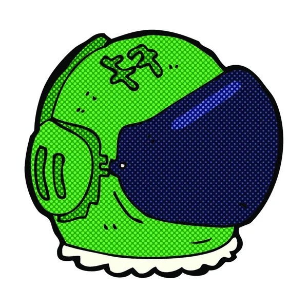 Casco Astronauta Dibujos Animados Estilo Cómic Retro — Vector de stock