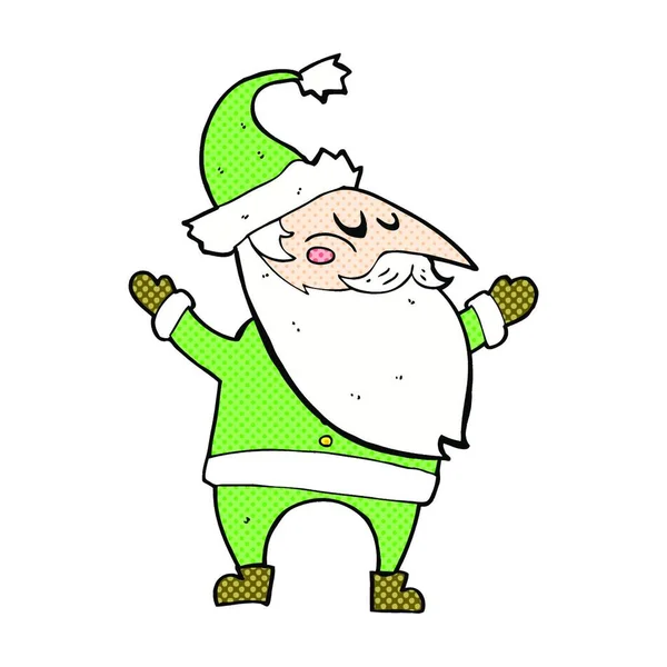 Retro Cómic Estilo Dibujos Animados Santa Claus — Vector de stock