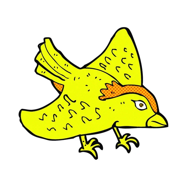 レトロな漫画風の庭の鳥 — ストックベクタ