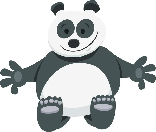 小熊猫熊滑稽动物形象的卡通画图 — 图库矢量图片