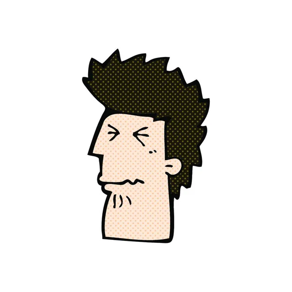 Retro Comic Style Cartoon Unhappy Man — стоковый вектор