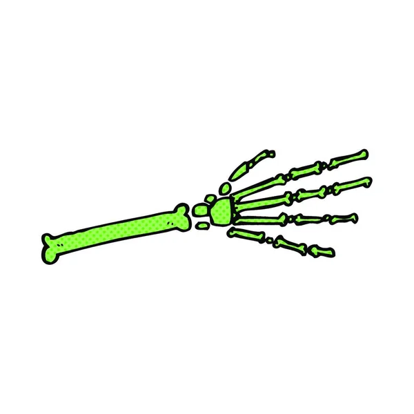 Retro Comic Book Style Cartoon Skeleton Hand — Stock Vector