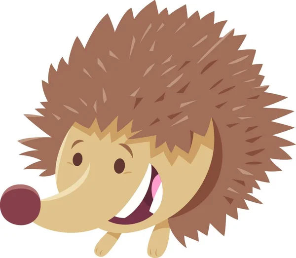 Ilustracja Kreskówki Zabawny Jeż Dzikie Zwierzę Charakter — Wektor stockowy