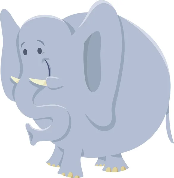 Γελοιογραφία Εικονογράφηση Του Αστείου Αφρικανικού Ελέφαντα Άγριο Ζώο Χαρακτήρα — Διανυσματικό Αρχείο