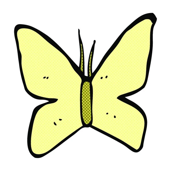 Retro Cómic Estilo Caricatura Mariposa Símbolo — Archivo Imágenes Vectoriales