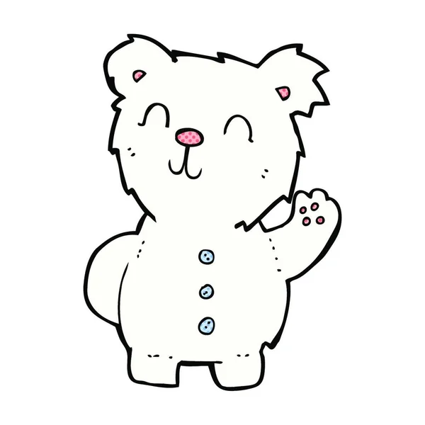 Retro Quadrinhos Estilo Desenho Animado Urso Polar —  Vetores de Stock