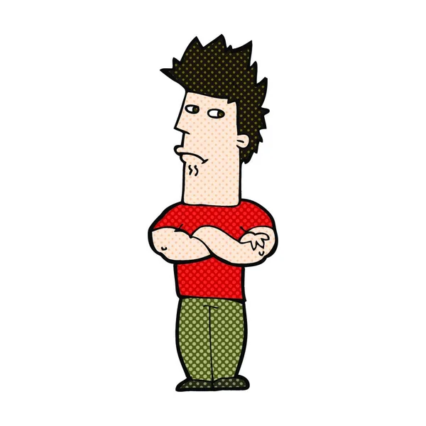 Comic Cartoon Man Sulking Stok Vektor Ilustrasi Comic Cartoon Man Sulking Bebas Royalti Depositphotos