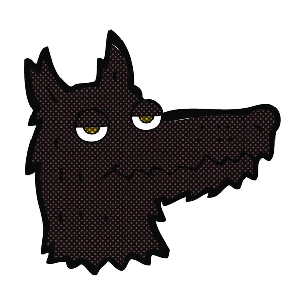 Retro Comic Book Style Cartoon Wolf Head — Stock Vector