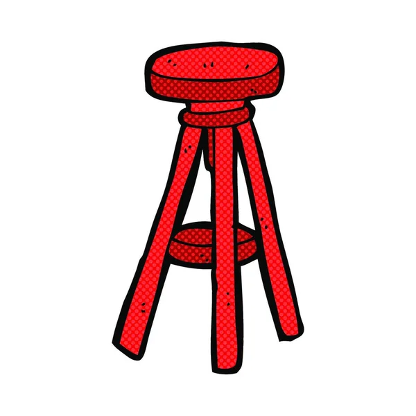 Retro Comic Book Style Cartoon Stool — Stock Vector