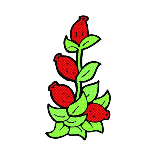 Rétro Style Bande Dessinée Fleurs Rose Muscade — Image vectorielle